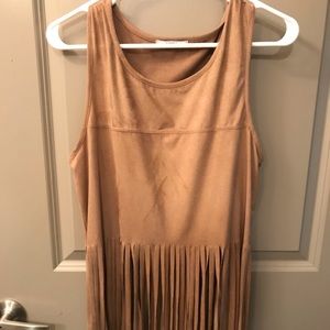 Faux Leather Tank w/Tassels